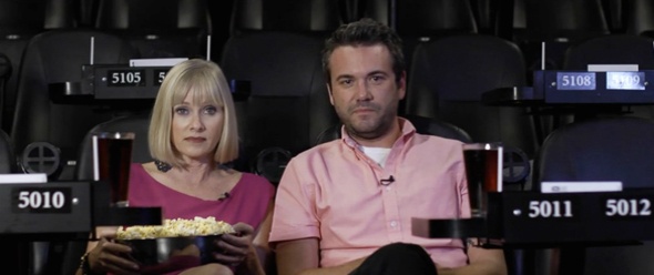 YOU’RE NEXT’s Barbara Crampton And A.J. Bowen’s Alamo Drafthouse Don’t Talk PSA